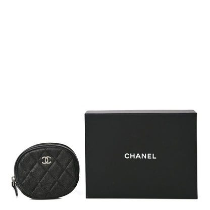 Chanel Iridescent Caviar Quilted Zip Around Classic Coin Purse Black 11 of 11