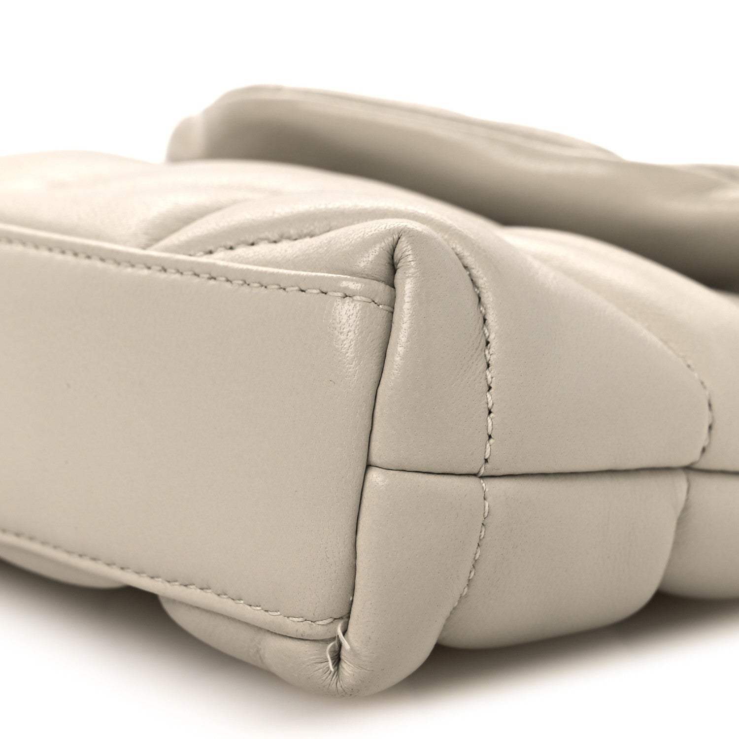 Saint Laurent Lambskin Monogram Loulou Puffer Pouch Clutch Crema Soft 11 of 12