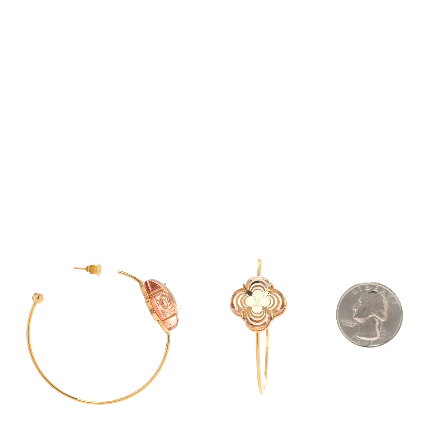 LOUIS VUITTON A La Folie Hoop Earrings Gold