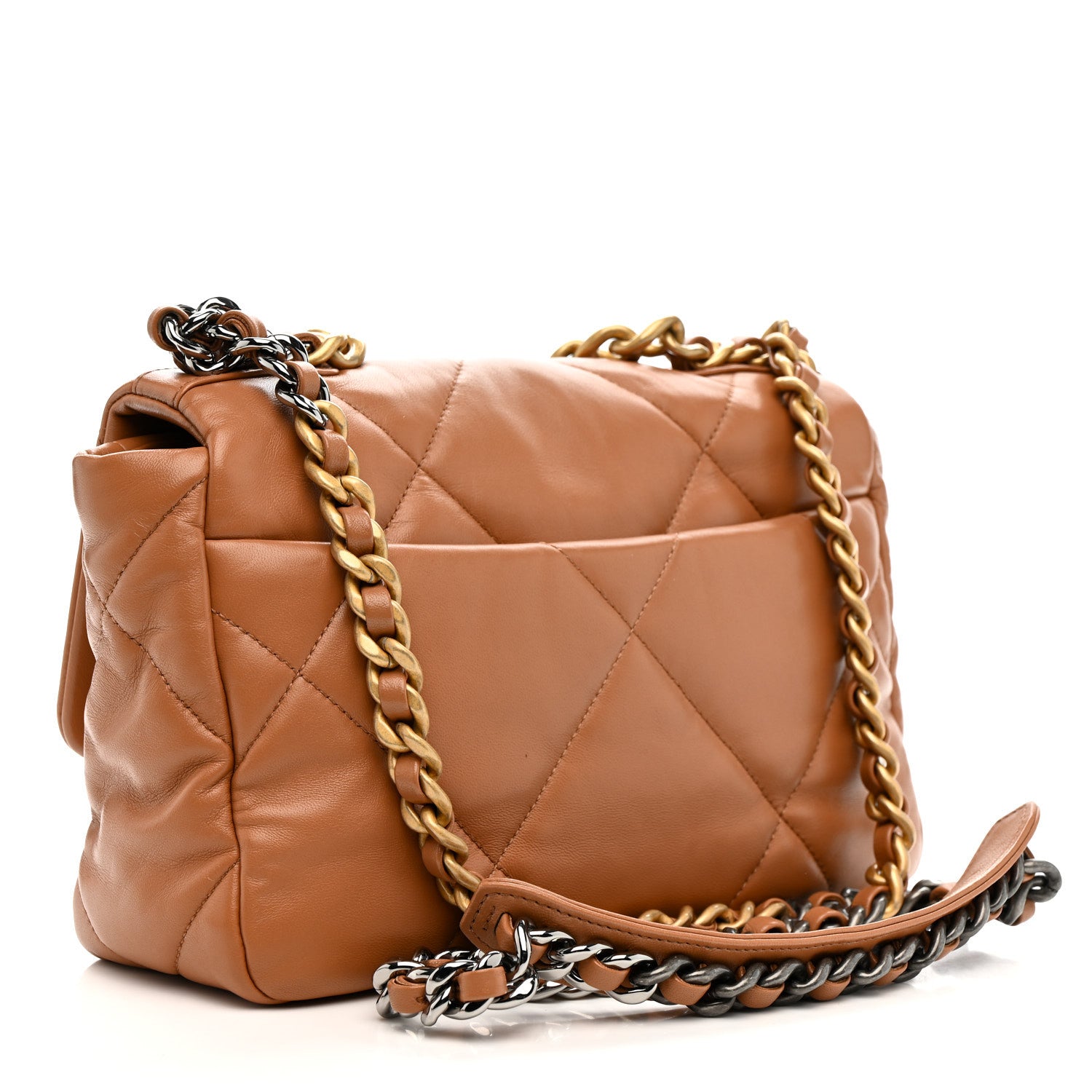 Chanel Lambskin Quilted Medium Chanel 19 Flap Brown 3 of 12