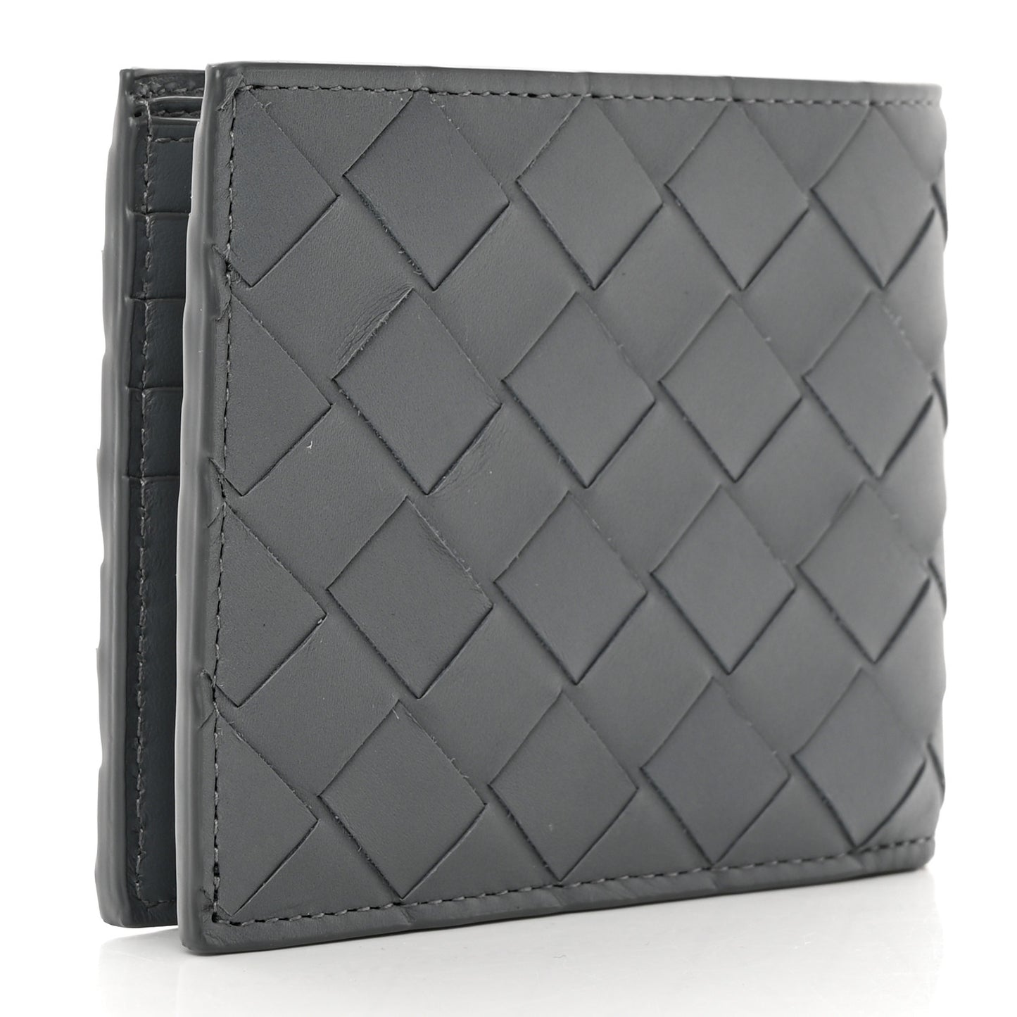 Nappa Maxi Intrecciato Bi-Fold Wallet Thunder