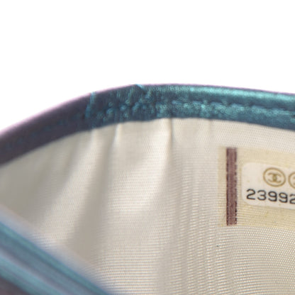 Chanel Metallic Lambskin Quilted Card Holder Turquoise 8 of 8