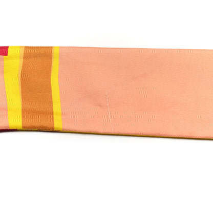 Hermes Silk Sea Surf and Fun Twilly Jaune Vif Abricot Soleil 8 of 8