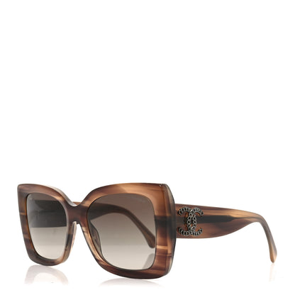 Chanel Acetate CC Square Sunglasses 5555 Brown 1 of 7
