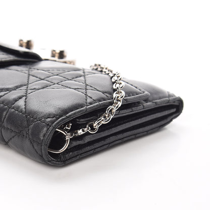 Christian Dior Lambskin Cannage New Lock Wallet Black 15 of 15