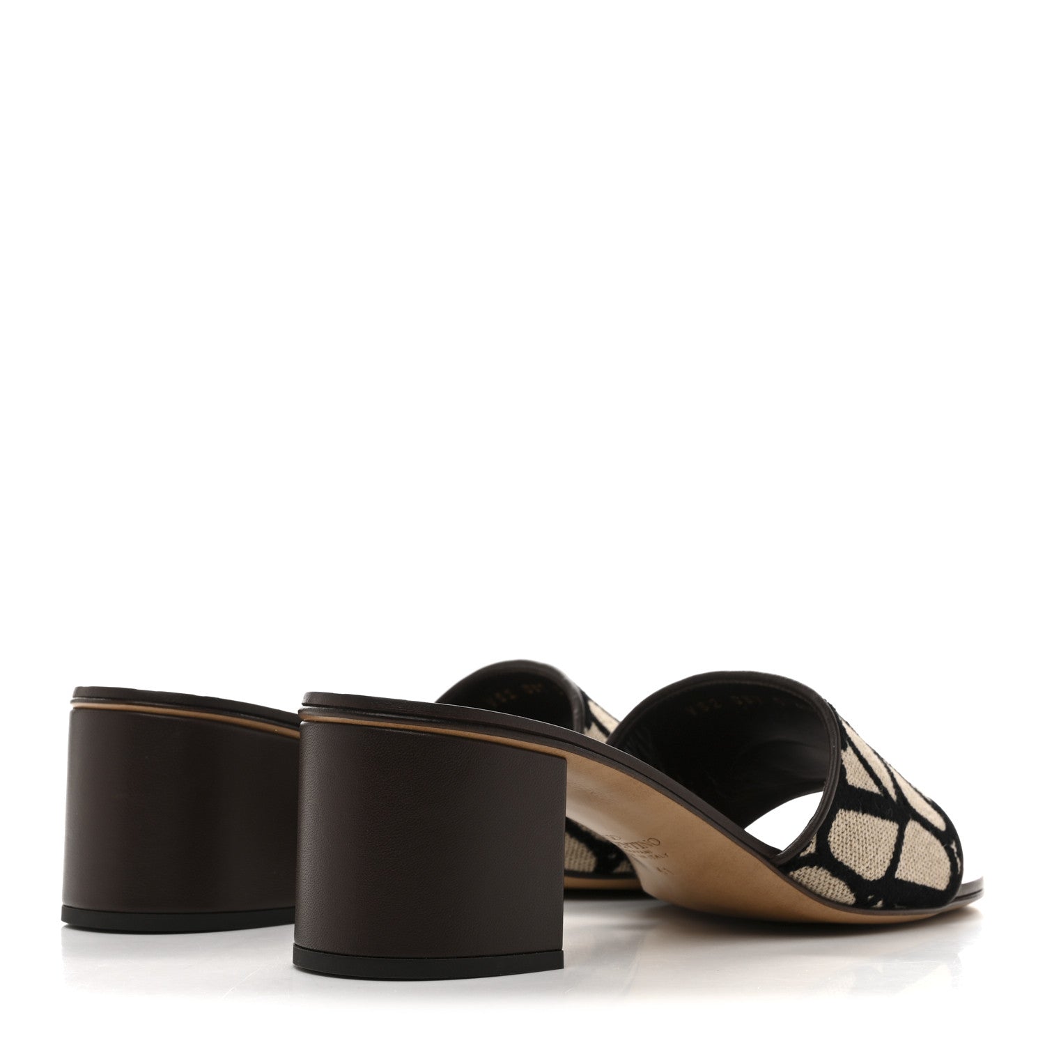 Valentino Garavani Toile Iconographe Vlogo Sandals 41  Naturale Black Brown Fondant 5 of 10