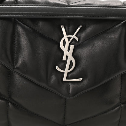 Saint Laurent Lambskin Quilted Small Loulou Puffer Monogram Chain Satchel Black 9 of 11