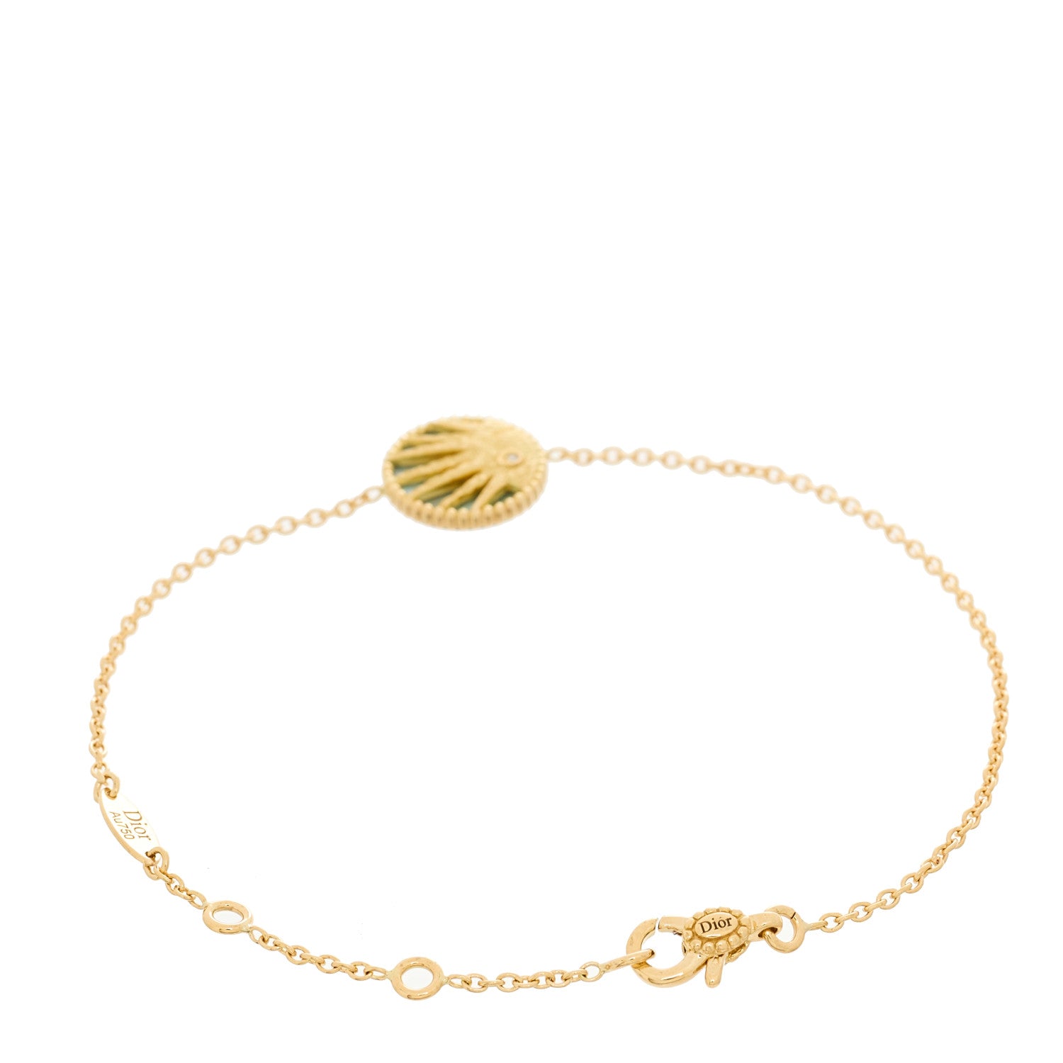 Christian Dior 18K Yellow Gold Diamond Black Onyx Mother of Pearl Rose Celeste Bracelet 3 of 4