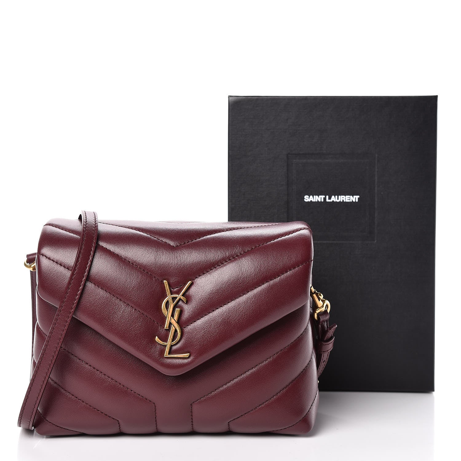 Saint Laurent Calfskin Y Quilted Monogram Toy Loulou Monogram Crossbody Bag Rouge Legion 11 of 11
