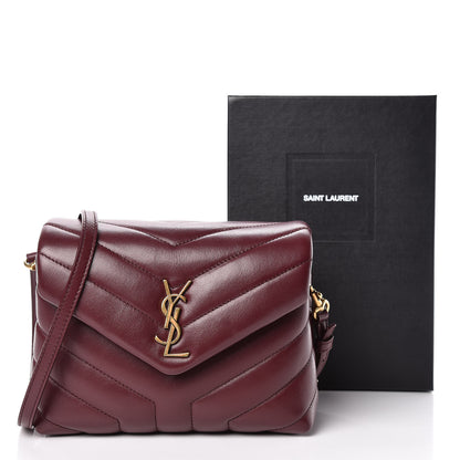 Saint Laurent Calfskin Y Quilted Monogram Toy Loulou Monogram Crossbody Bag Rouge Legion 11 of 11