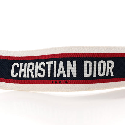 Christian Dior Canvas Embroidered Book Shoulder Strap Blue Multicolor 3 of 5