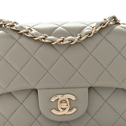 Chanel Lambskin Quilted Mini Rectangular Flap Grey 8 of 11