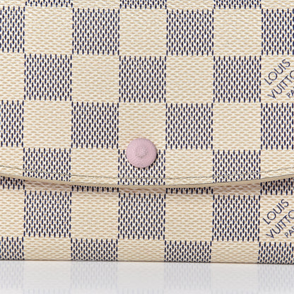 Louis Vuitton Damier Azur Emilie Wallet Rose Ballerine 7 of 9