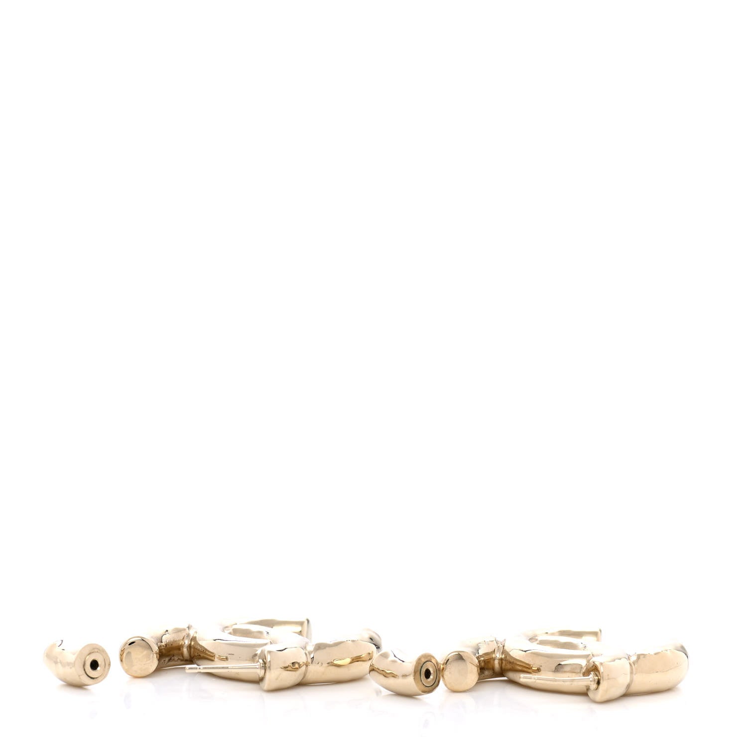 Chanel Metal Large CC Earrings Light Gold 5 of 6