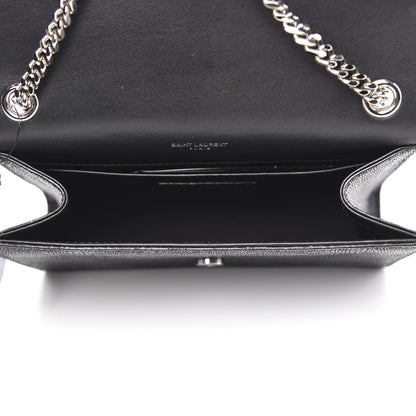 Saint Laurent Calfskin Lizard Embossed Small Classic Monogram Kate Tassel Satchel Black 5 of 9