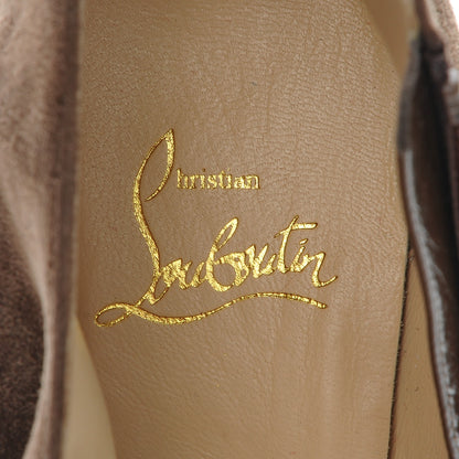 Christian Louboutin Veau Velours Belle 85 Ankle Boots 39 Chatain 8 of 9