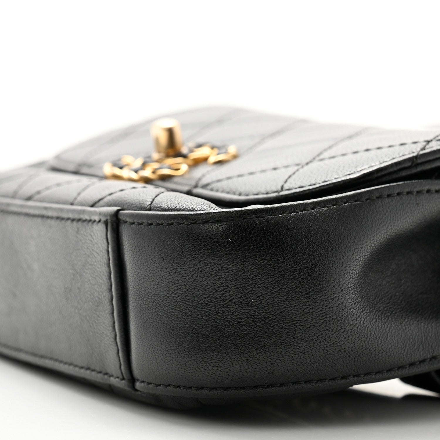 Chanel Lambskin Quilted Chain Infinity Waist Belt Bag Black 9 of 11