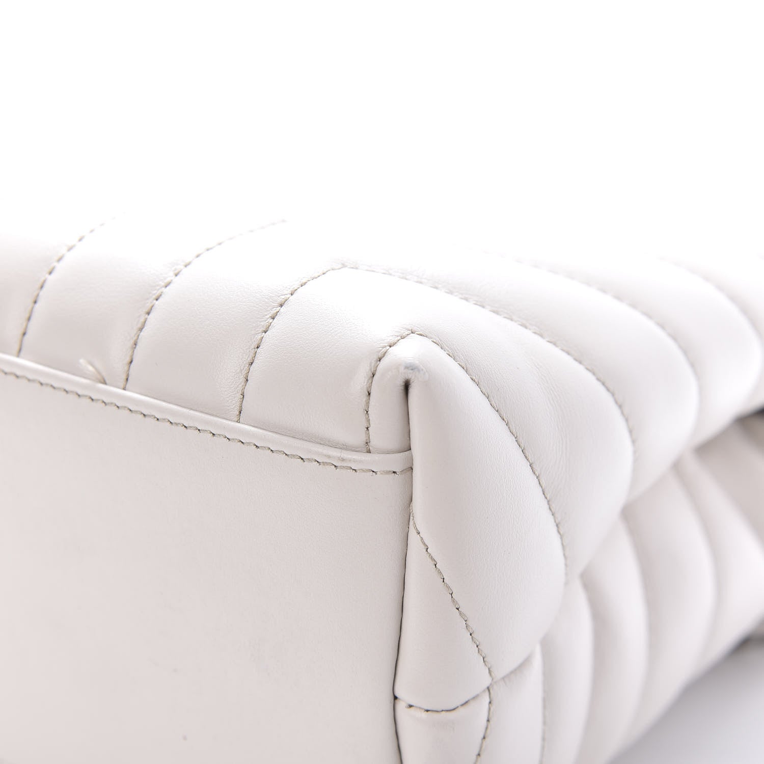 Saint Laurent Calfskin Y Quilted Monogram Medium Loulou Chain Satchel White 12 of 12