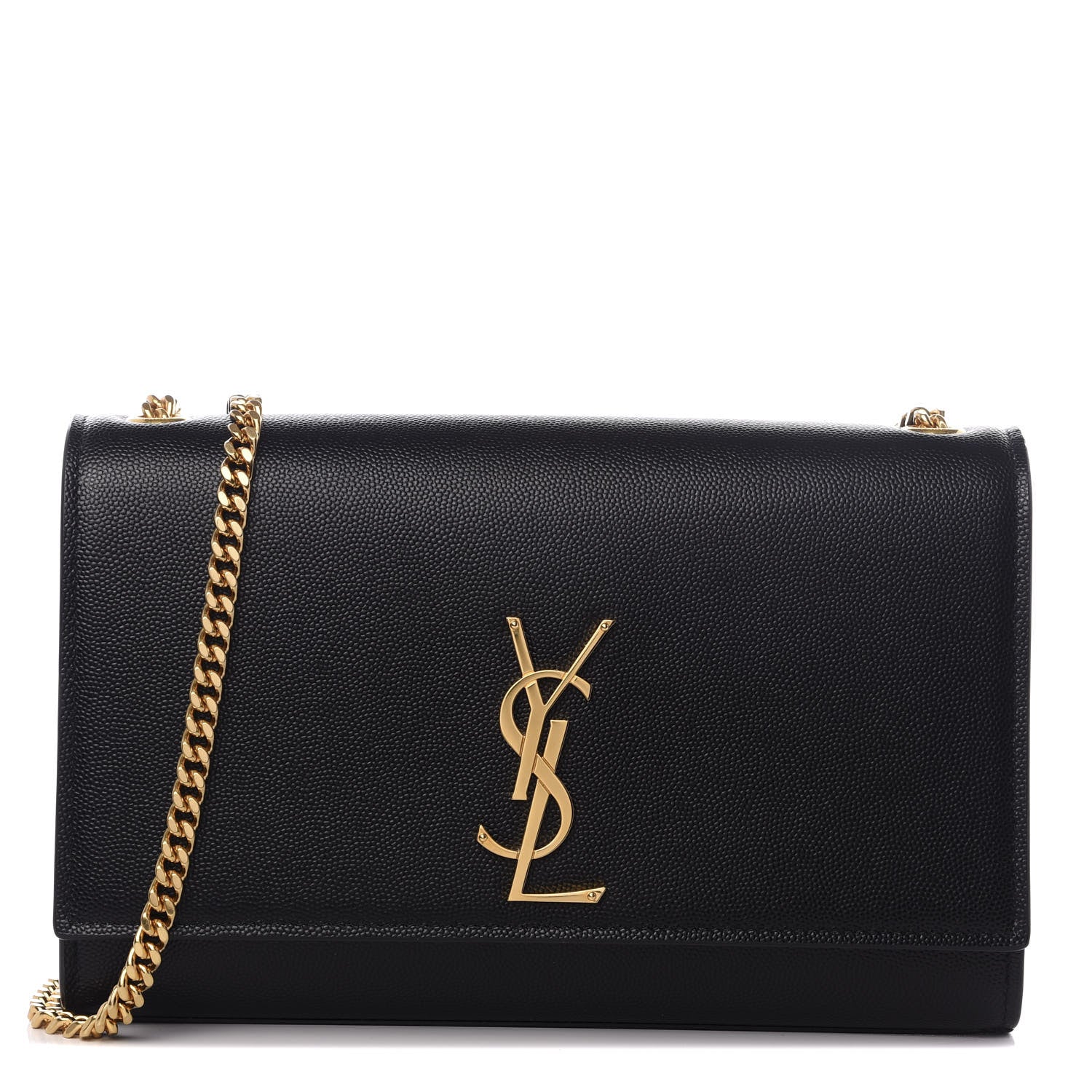 Saint Laurent Grain De Poudre Medium Classic Monogram Kate Satchel Black 1 of 9