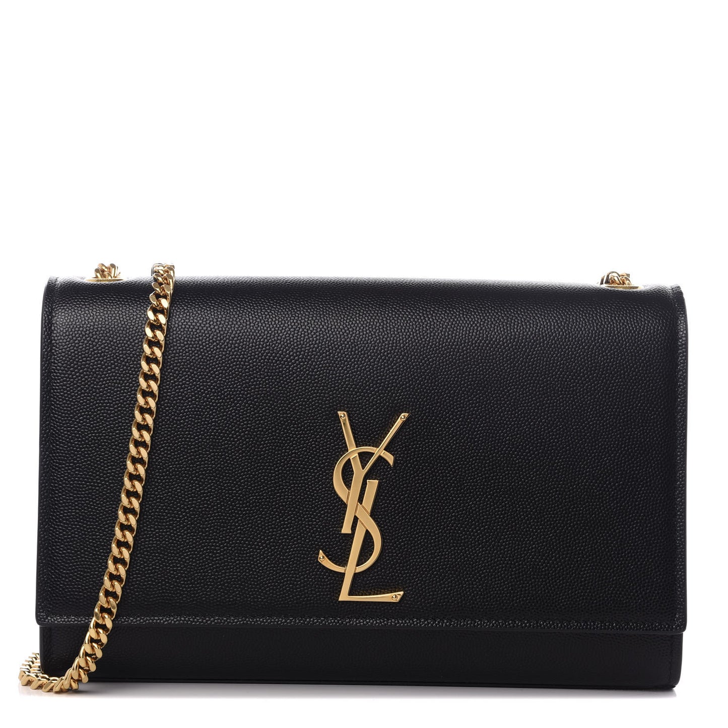 Grain De Poudre Medium Classic Monogram Kate Satchel Black