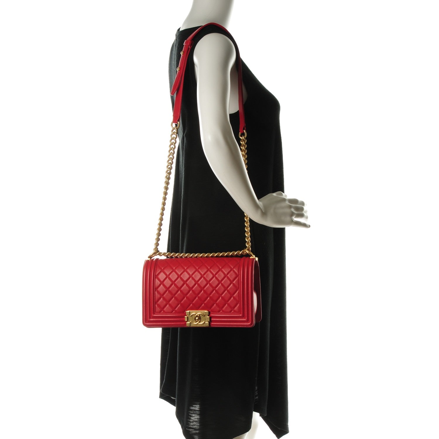 Chanel Lambskin Quilted Medium Boy Flap Red 2 of 7