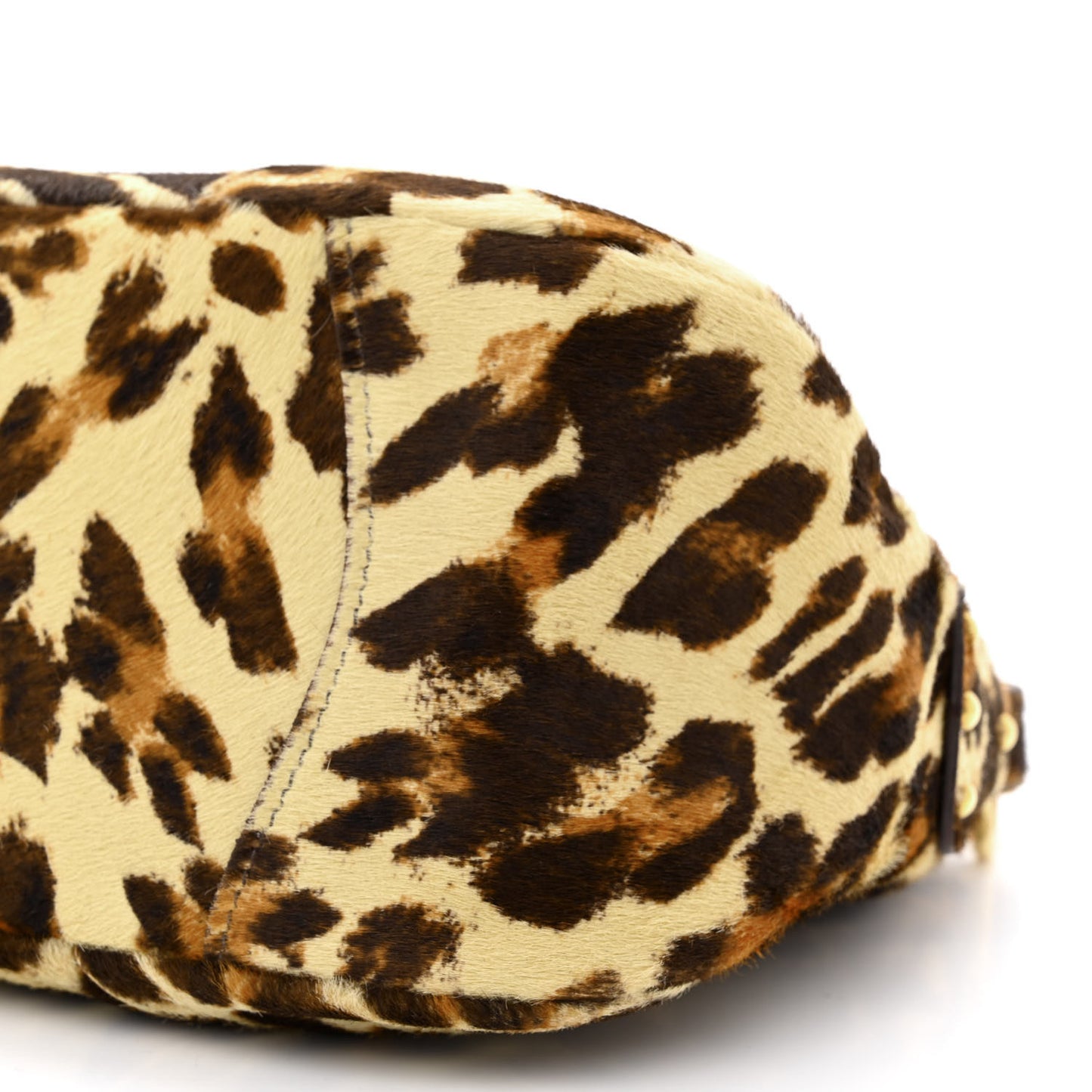 Calf Hair Leopard Print Bag Avorio