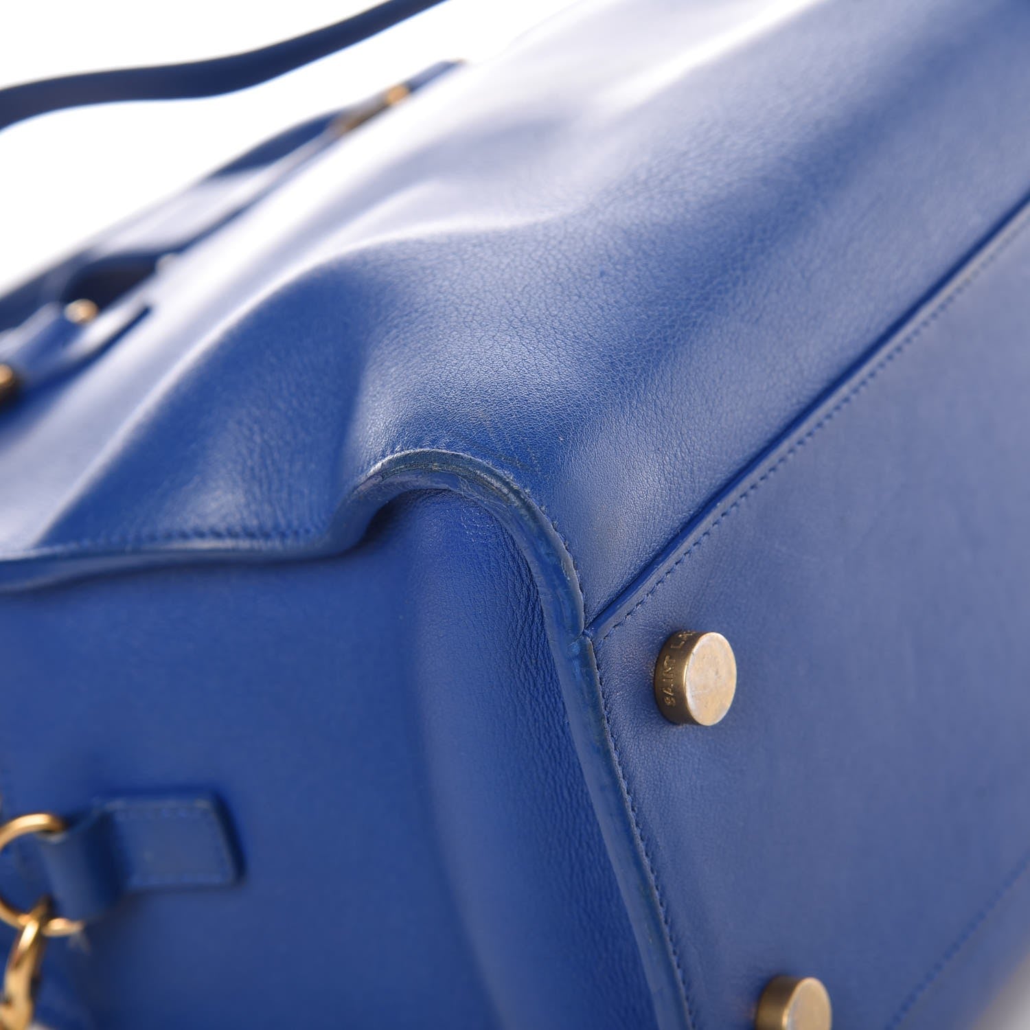 Saint Laurent Calfskin Small Monogram Cabas Blue Majorelle 11 of 12