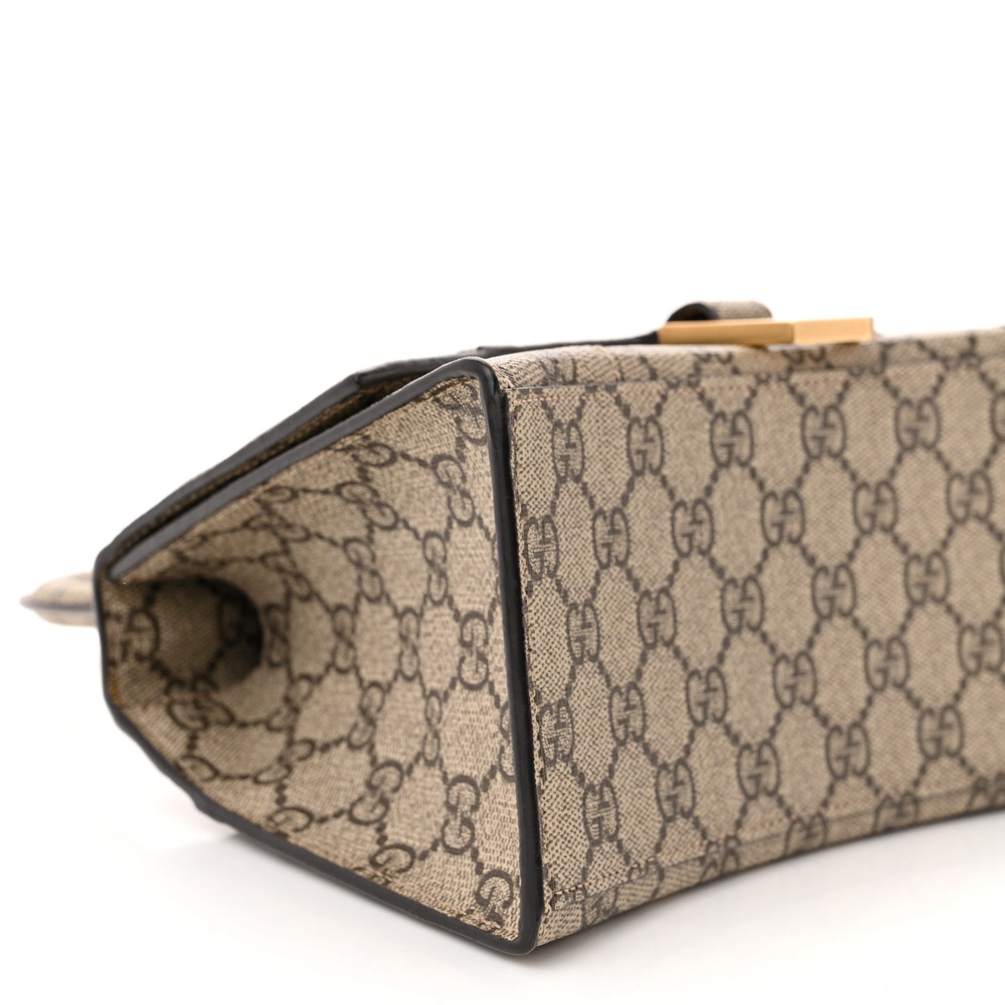 X GUCCI GG Supreme Monogram Small Hourglass Top Handle Bag Beige Ebony