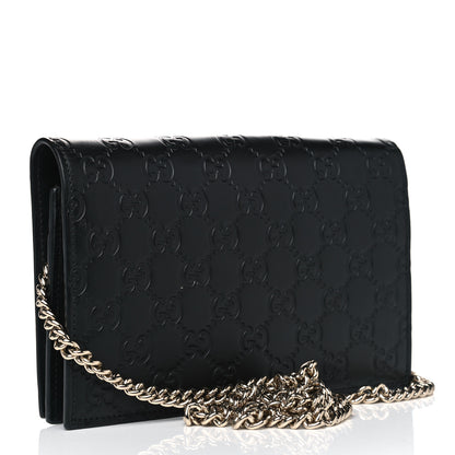 Gucci Guccissima Signature Bowy Chain Wallet Black 2 of 7