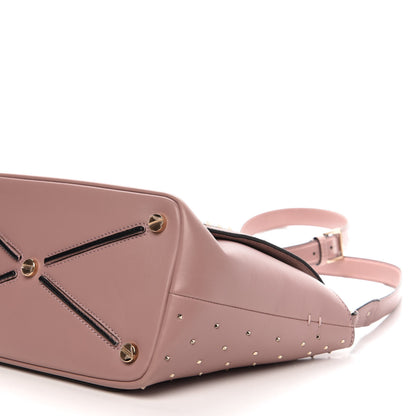 Valentino Garavani Calfskin Small Rockstud All Over Demilune Double Handle Satchel Lipstick 11 of 13