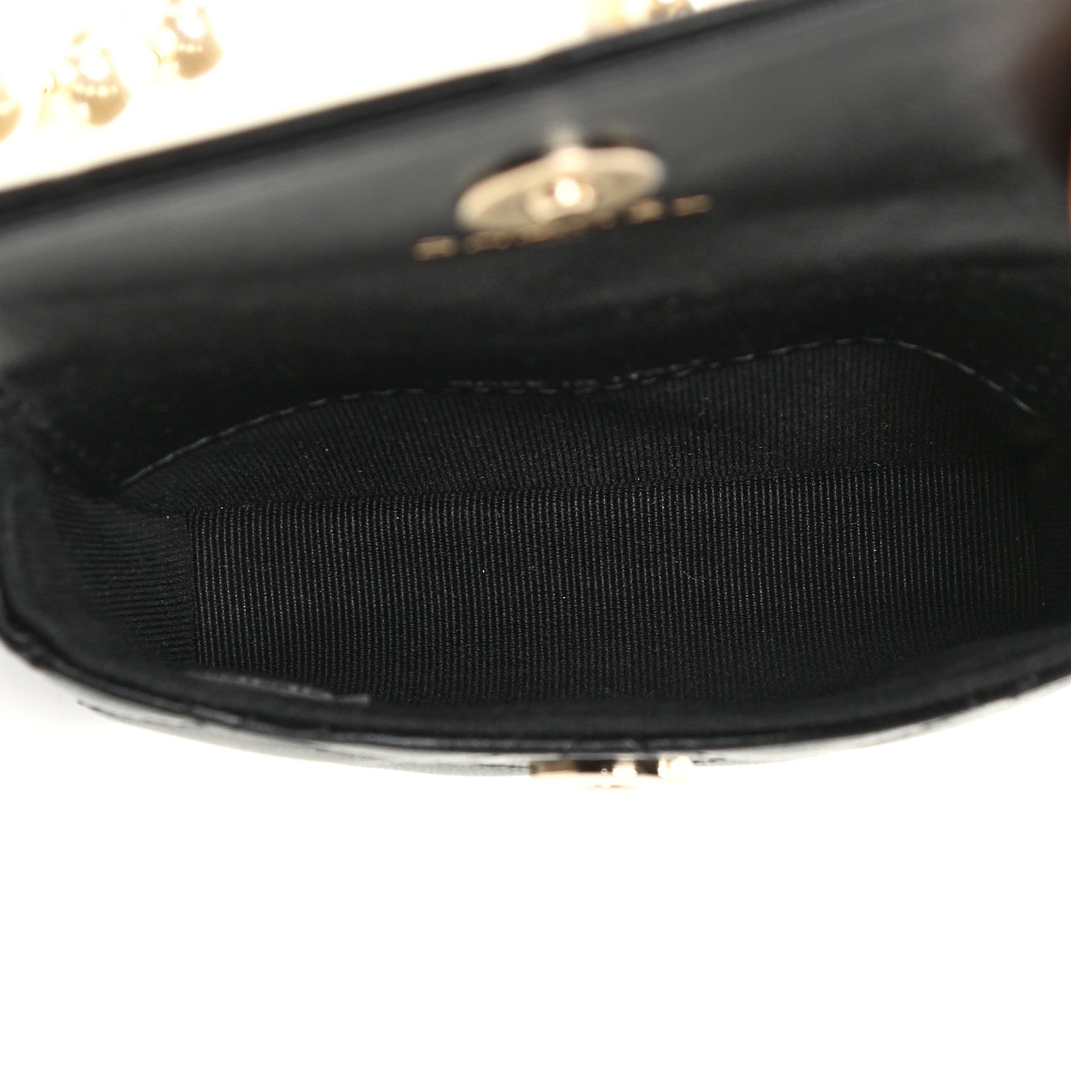 Chanel Lambskin Quilted Pearl Chain Belt Bag Black 6 of 12