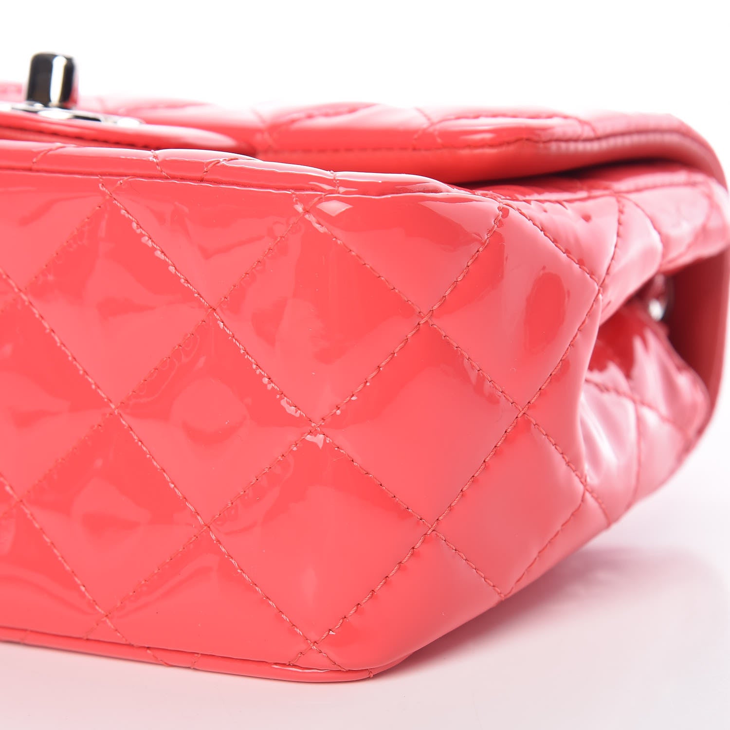 Chanel Patent Quilted Mini Square Flap Pink 11 of 12