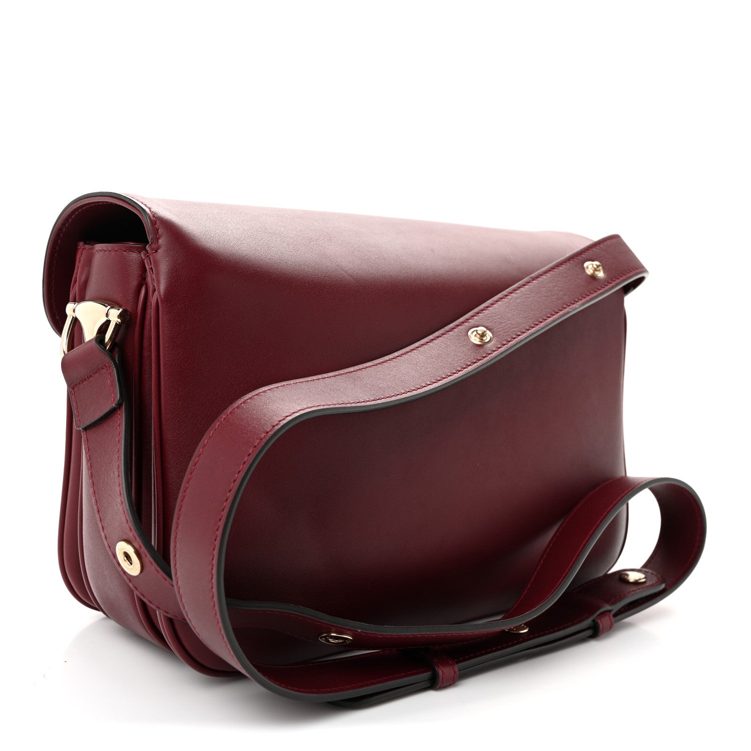 Gucci Arabella Calfskin Horsebit 1955 Soft Medium Shoulder Bag Rosso Ancora 2 of 9