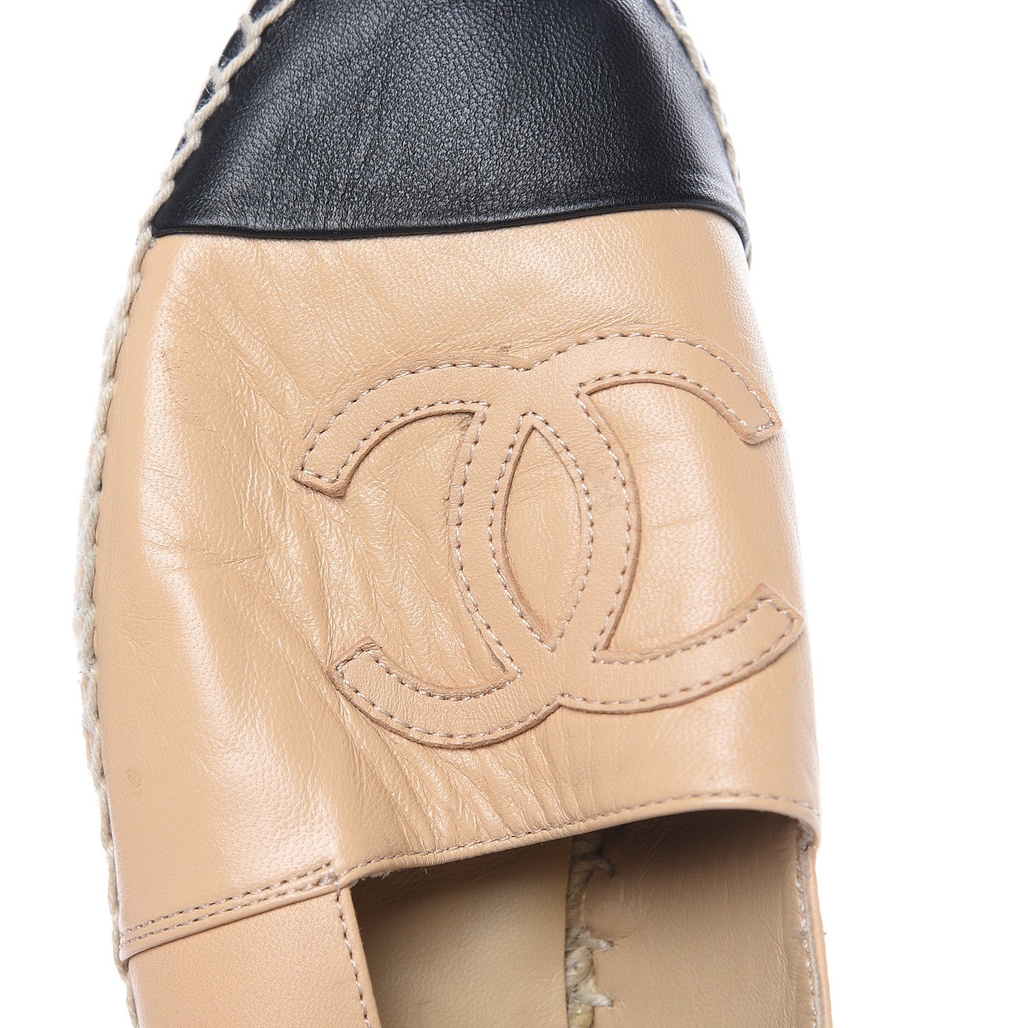 Chanel Lambskin CC Espadrilles 36 Beige Black 11 of 12
