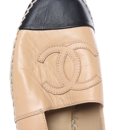 Chanel Lambskin CC Espadrilles 36 Beige Black 11 of 12