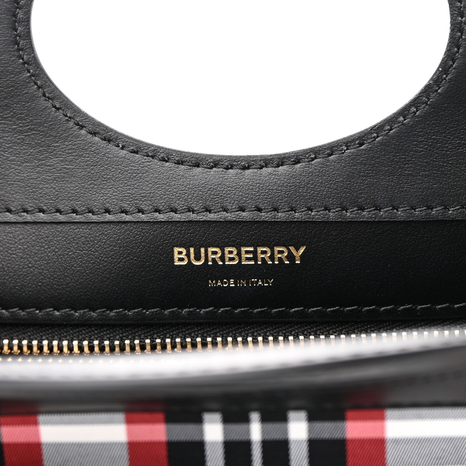 Burberry Calfskin Nylon Tartan Mini Pocket Bag Bright Red 6 of 9