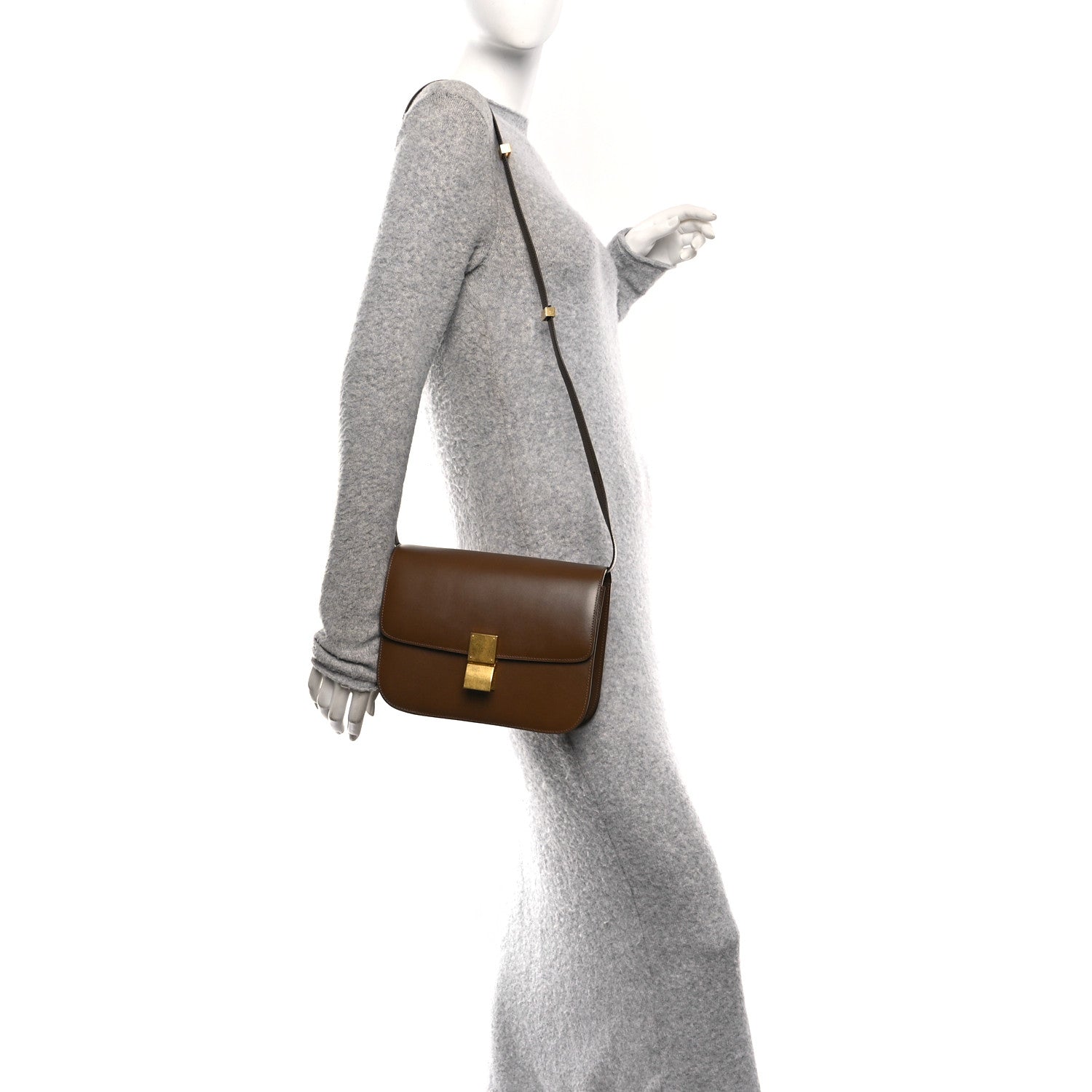 Celine Box Calfskin Medium Classic Box Flap Bag Camel 2 of 9