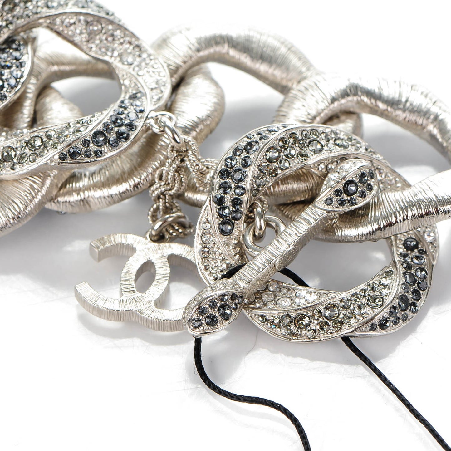 Crystal CC Chain Bracelet Silver