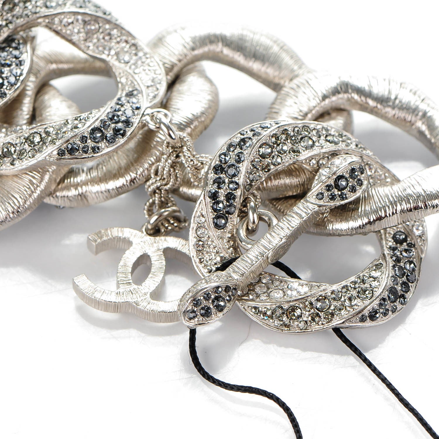 Chanel Crystal CC Chain Bracelet Silver 5 of 7