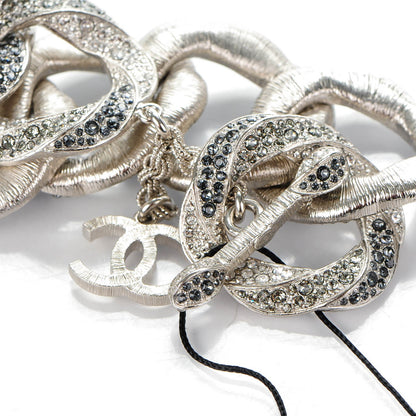 Chanel Crystal CC Chain Bracelet Silver 5 of 7