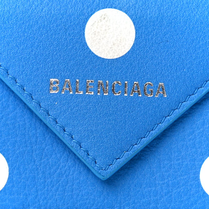Balenciaga Calfskin Polka Dot Mini Papier Wallet Blue White 9 of 12