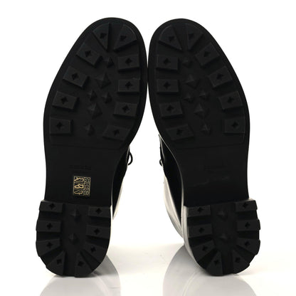 Hermes Glossed Calfskin Funk Ankle Boots 38 Black 6 of 10