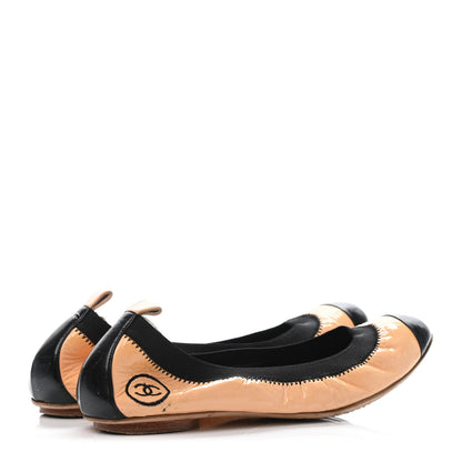 Chanel Lambskin CC Elastic Cap Toe Ballerina 36 Flats Light Pink 3 of 4