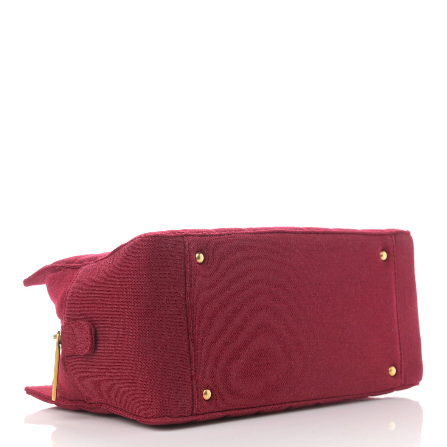 Chanel Jersey Quilted CC Chocolate Bar Bag Burgundy 4 of 11