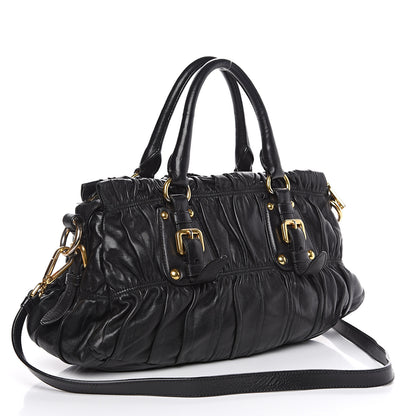 Prada Nappa Gaufre Shopping Satchel Black 2 of 13