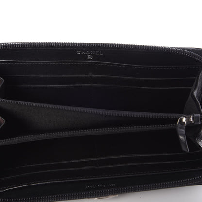 Chanel Lambskin Quilted Boy Zip Around Wallet Black 5 of 9