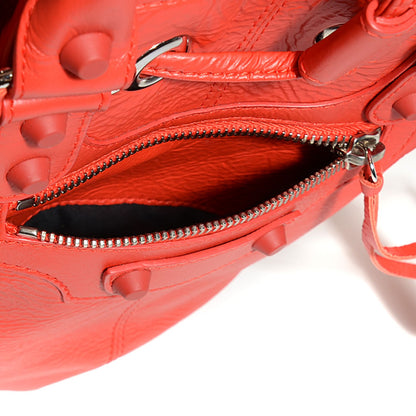 Balenciaga Matte Goatskin Rubber Covered Classic Hardware Mini Pompon Rouge Coquelicot Rouge Braise 8 of 11