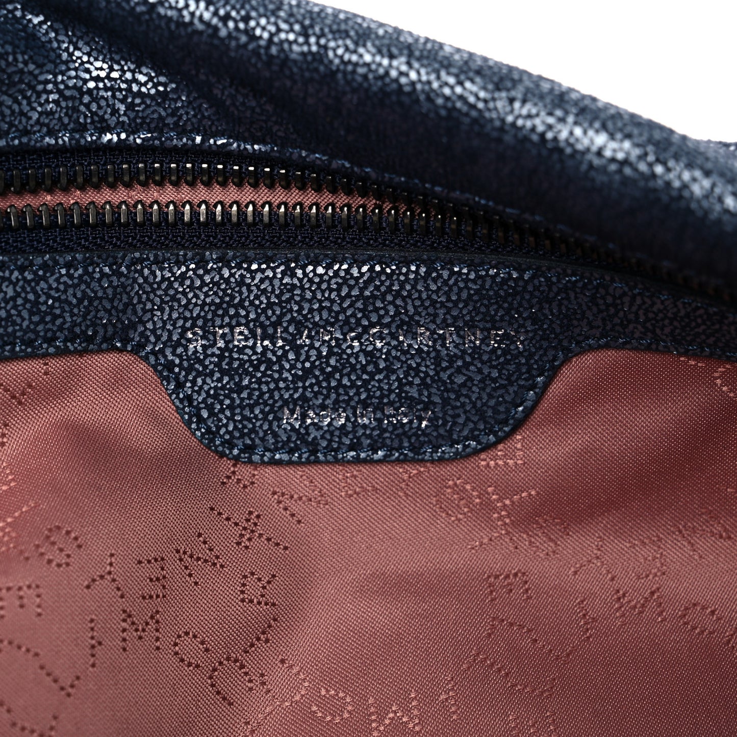Metallic Shaggy Deer Small Falabella Tote Navy