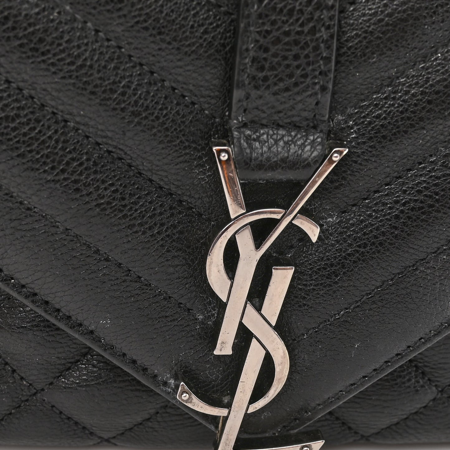 Sheepskin Tri-Quilt Monogram Medium College Bag Black