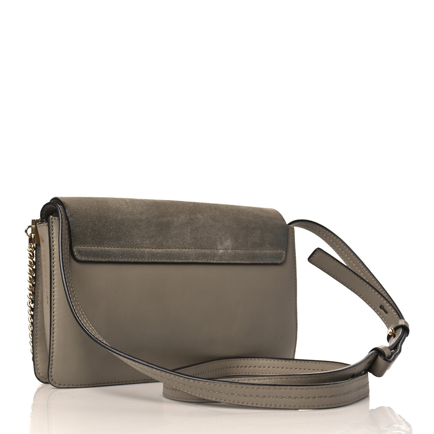 Chloe Suede Calfskin Small Faye Shoulder Bag Motty Grey 3 of 11